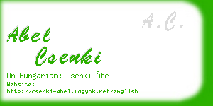 abel csenki business card